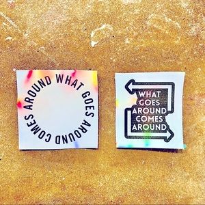 Two reflective Karma stickers